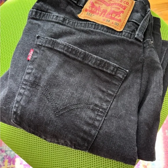 Levi’s men’s 511 black jeans 34/30 used - Picture 7 of 8